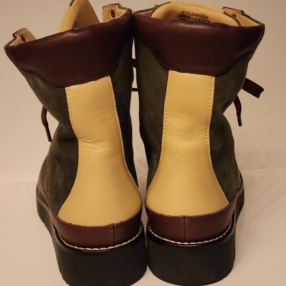 J. Crew Elsa Lace-Up Suede Boots Women’s Green & Brown Size 6 - Picture 3 of 13